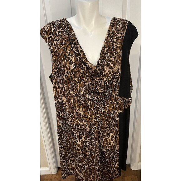 Signature Collection Dresses & Skirts - Signature Collection by Vicki Wayne Womens Dress 3X Brown Black Animal Print